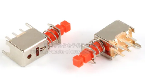 

10PCS/lot A03 straight key switch PS-22F02 double row 6-pin self-locking switch with lock key switch key switch