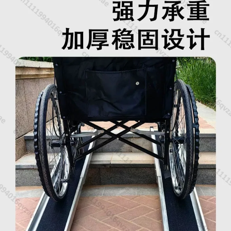 Wheelchair Ramp Board Portable Retractable on The Staircase Step Loading Ramp Board