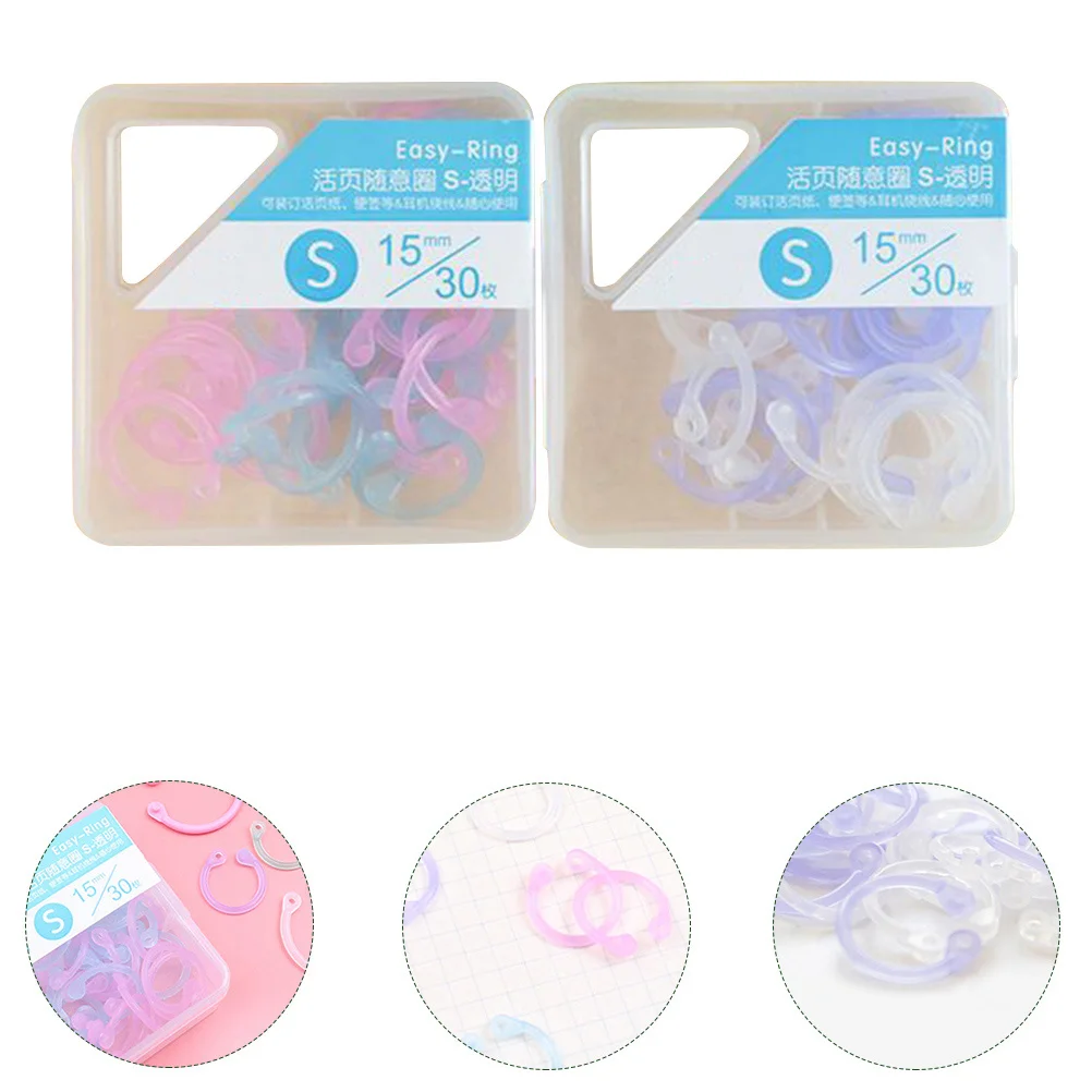 

60pcs Plastic Binder Rings Organizing Rings For Notebooks Planners Book Binding Accessories Office Home Use