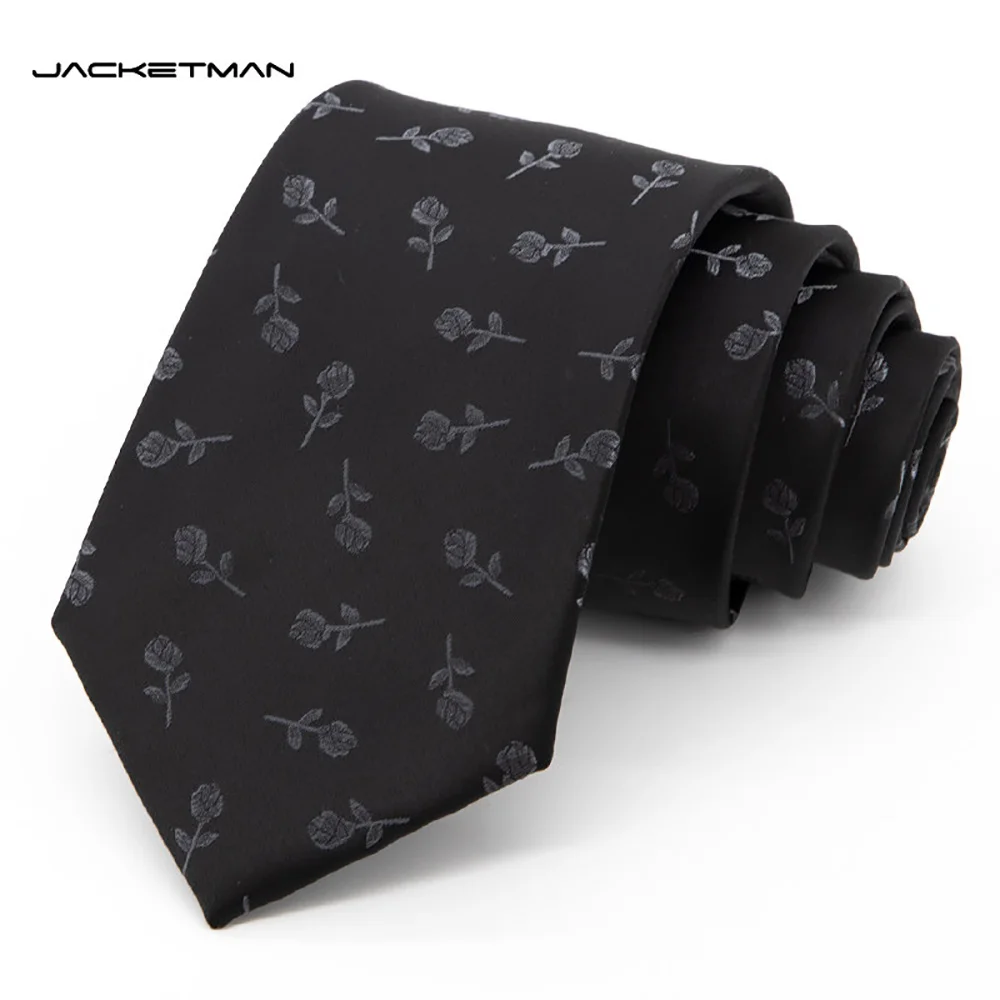 high-quality-fashion-tie-with-black-gray-small-flower-pattern-for-men's-business-dress-shirt-accessories-8cm-wide-version-tie