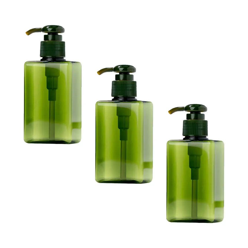 

3Pcs Reusable Plastic Shampoo Bottle with Pump Press for Liquid Soap Lotion Shower Gel Portable Fashion Shampoo Bottle