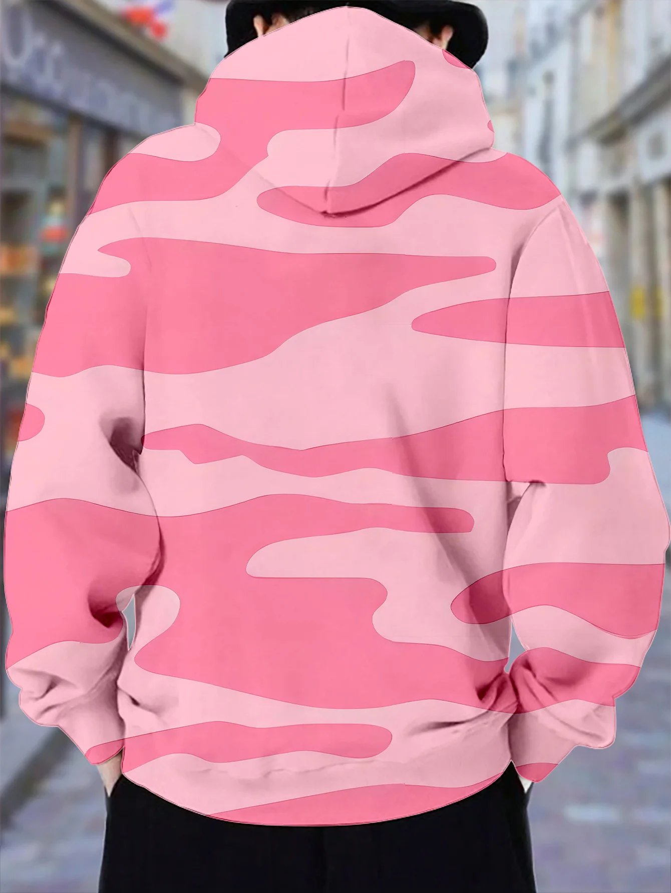 New model: men’s hooded long-sleeve loose-fitting casual printed basic sweatshirt. Perfect for young people in spring, summer, a