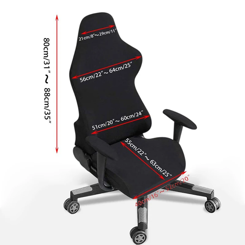 Acheter Housse de chaise de jeu en Spandex, extensible, antidérapante, pour chaises de bureau, élastique, pour salle de jeu, fauteuil d'ordinateur, protection de siège