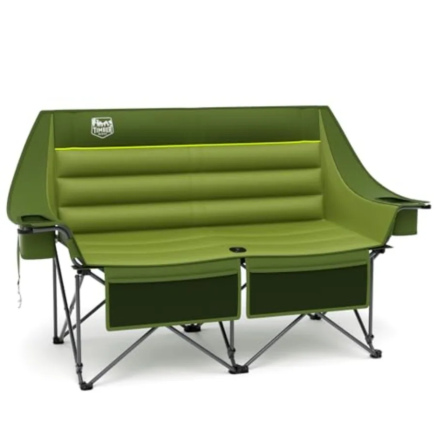 

Double Camping Chair, Heavy Duty Outdoor Folding Camp Couch, Loveseat Camping Chairs for Campsites, Patio/Lawn, Soccer Games or