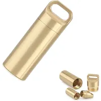 Brass Seals Bottles Portable Waterproof Mini Canister Medicine Capsule Bottle Pill Container for Outdoor Camping EDC Tool