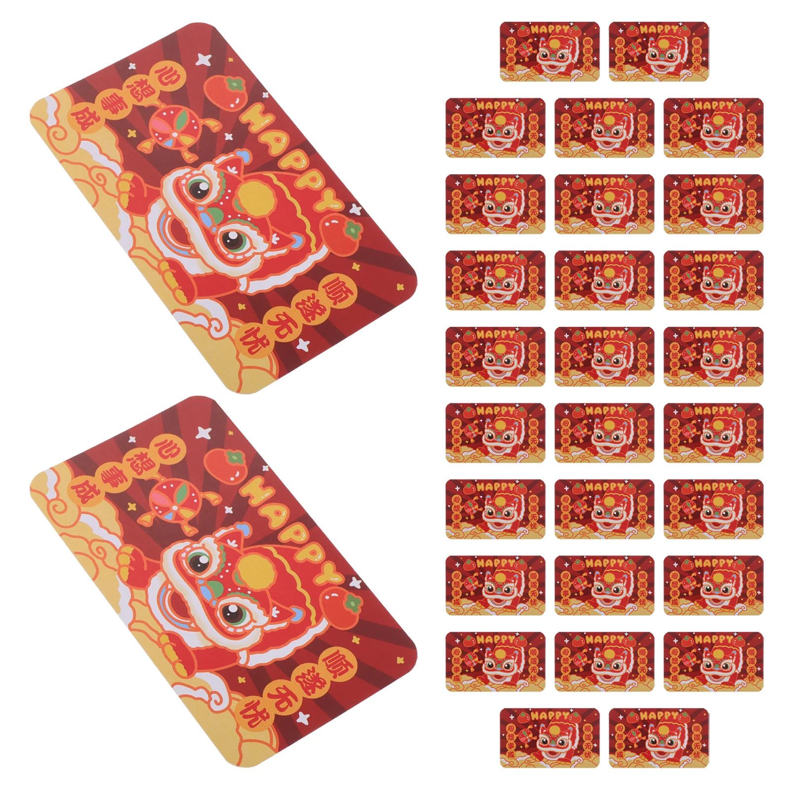 

30Pcs Cartoon New Year Scratch Off Cards for Kids Fun Novelty Gift Chinese Elements Lunar New Year Party Favors Decorations