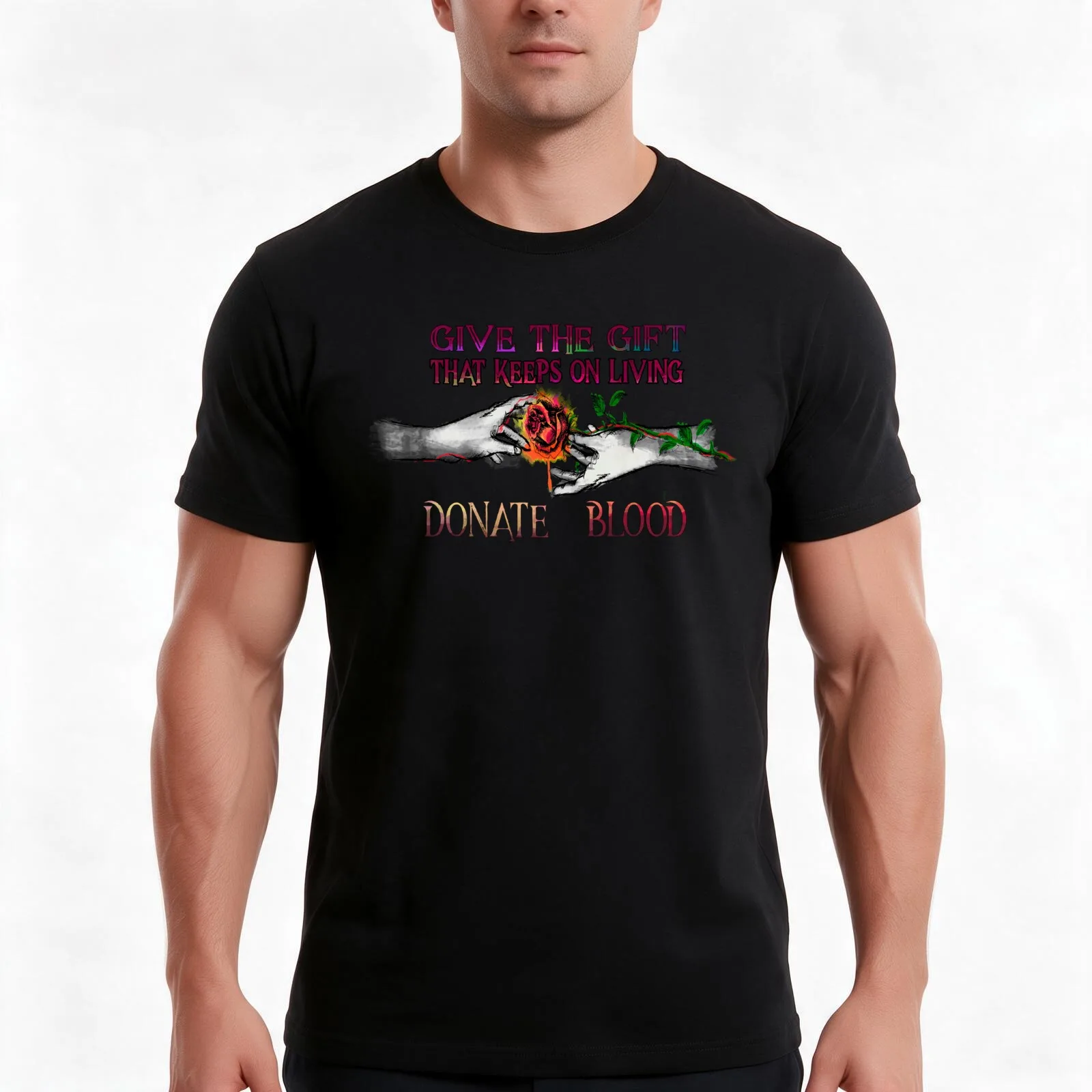 Blood Donor TShirt T-Shirt, Summer Casual Cotton Tee, Oversized Streetwear Tops, Vintage Graphic Print, Loose Fit Short Sleeve