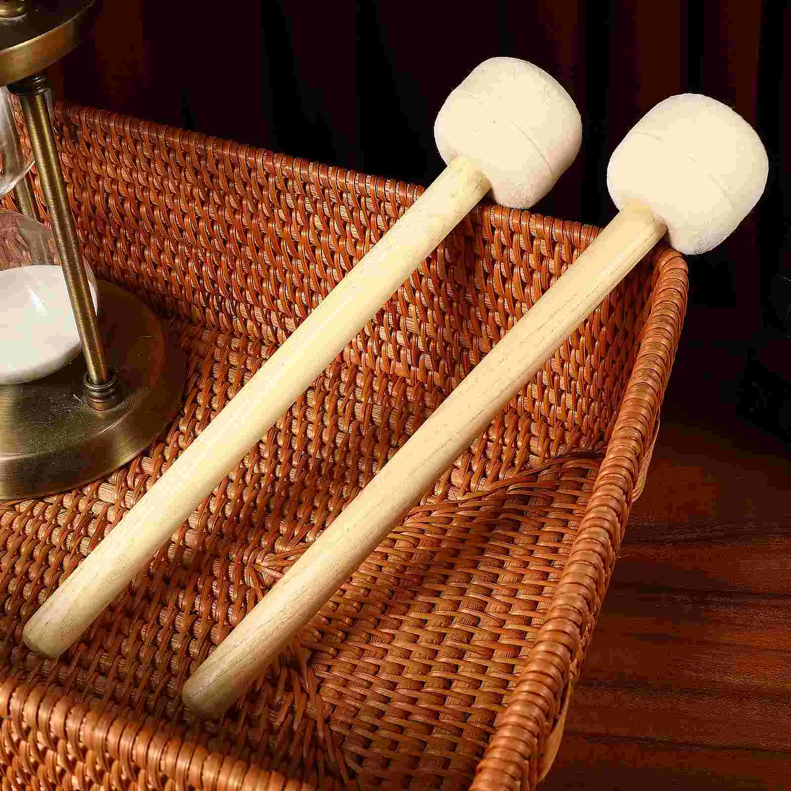 2 Pcs Wool Felt Drumstick Bass Drum Mallets Marching Band Marching Band Drum Sticks Drum Mallets Percussion