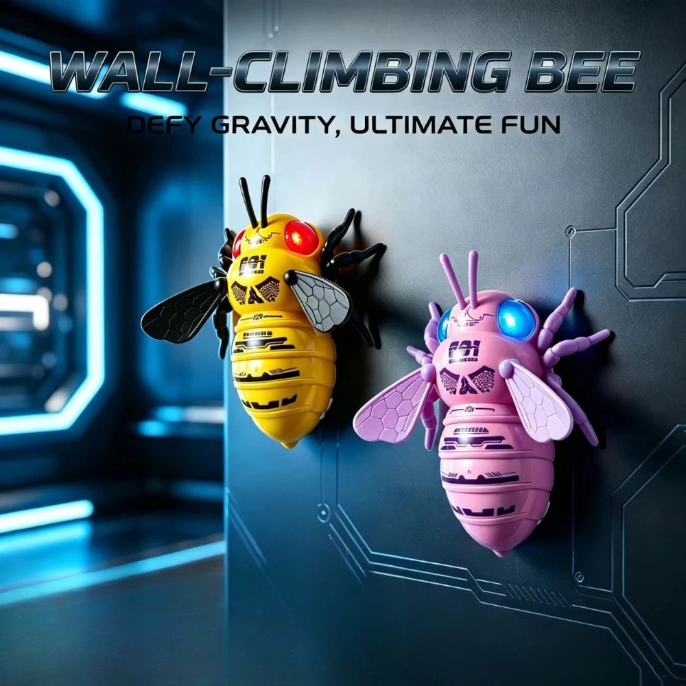New Model Remote Controlled Wall-climbing Vehicle Special Model Simulated Bee Animal Creative Light Up Toy Birthday Gift