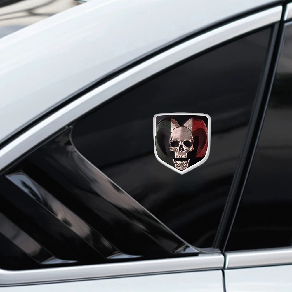 3D Skull Fnational Flag Car Metal Styling Badge Sticker Accessories For Dodge Durango Caliber Dakota Neon SRT SXT Nitro Avenger view 3