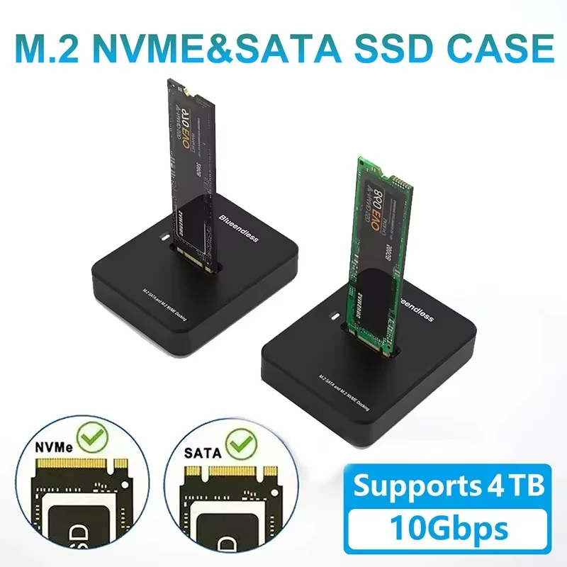 External SSD Hard Disk M.2 SATA NVME Enclosure 10Gbps Online Reading Writing Speed SSD Case For SSD Docking Station Accessories