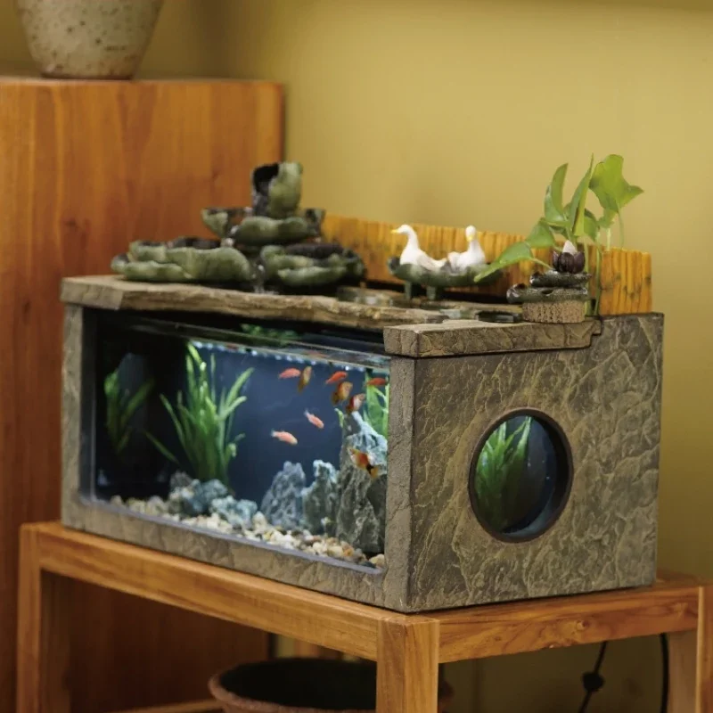 

Chinese Desktop Landscape Fish Tank Flowing Water Ornaments Living Room Rockery Office Creative Landscaping Decorations