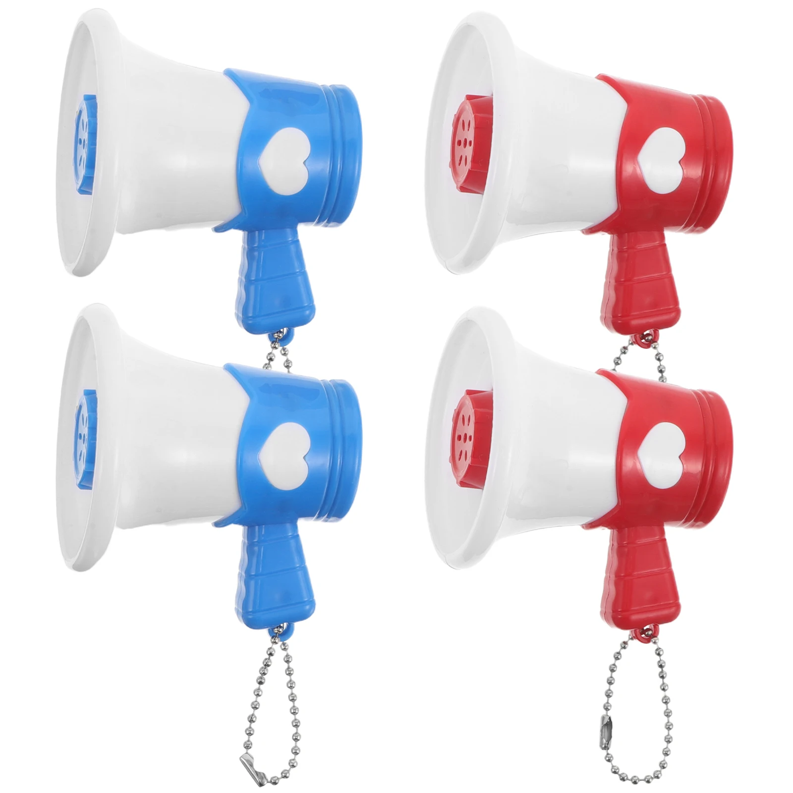 

4 Pcs Megaphone Keychain Cheer Plastic Sound Bullhorn Electric Mini Speaker Tiny