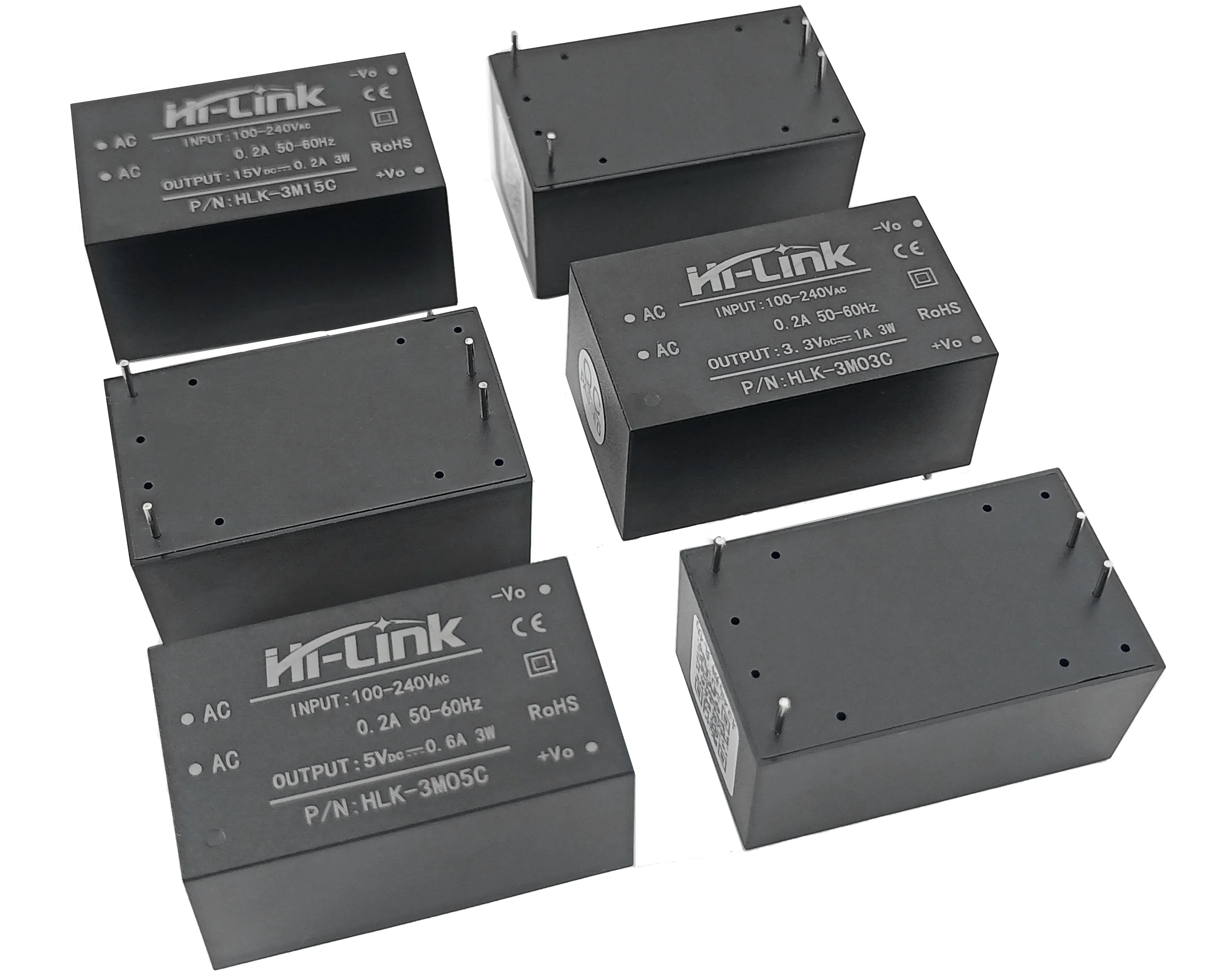 Hi-Link ACDC 3W Netzteil 3M05C 3M12C 3M24C 220V bis 5V/12V/15V/24V Isoliertes geregeltes Modul mit integrierter EMC-Schaltung