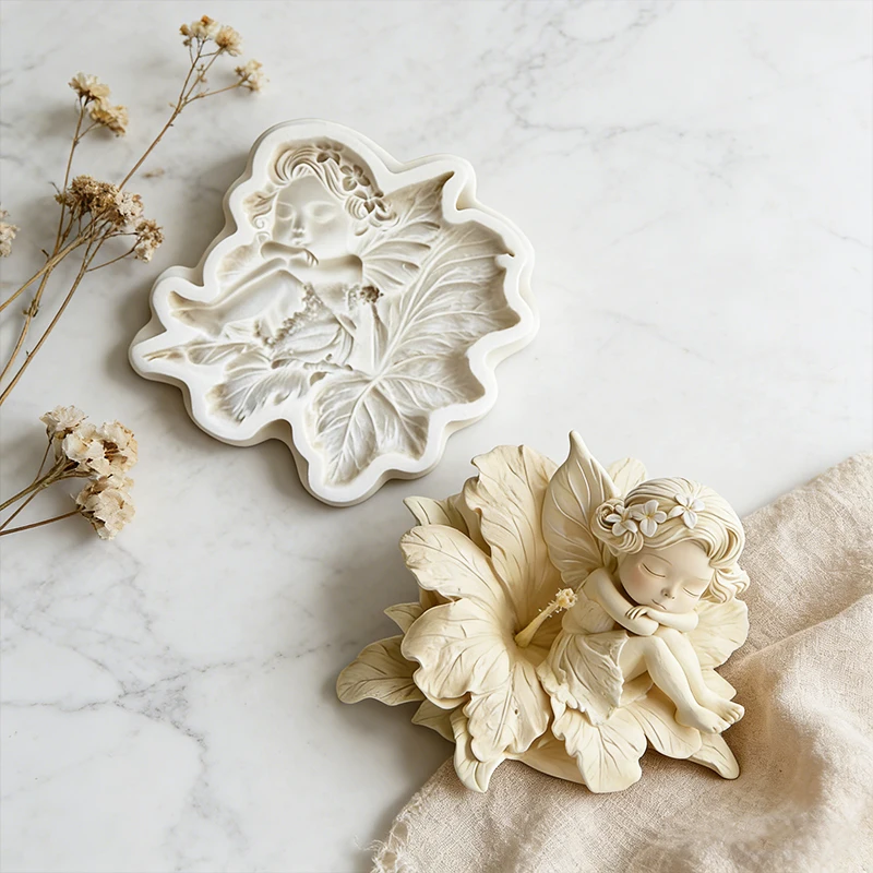Flower fairy silicone mold, drop glue mold, used for making resin and gypsum handicrafts, and for decorating pendants view 5