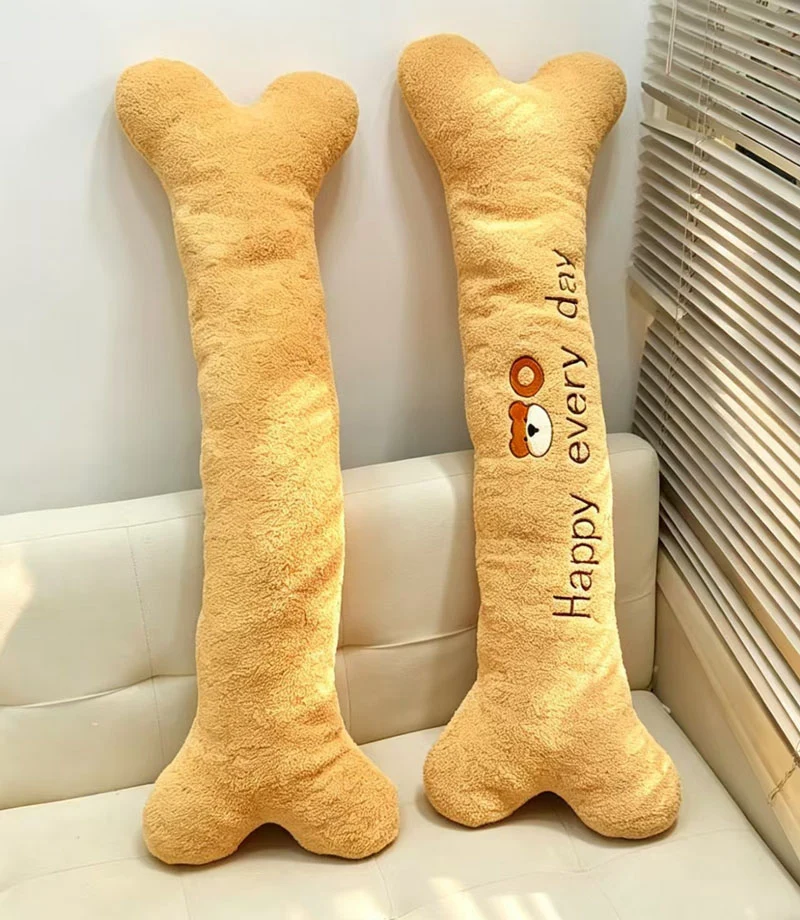 Simulation Bone Shape Plush Pillow Funny Puppy Toy Creative Stuffed Cute Big Bone Stick Model Sofa Cushion for Girls Gift Decor
