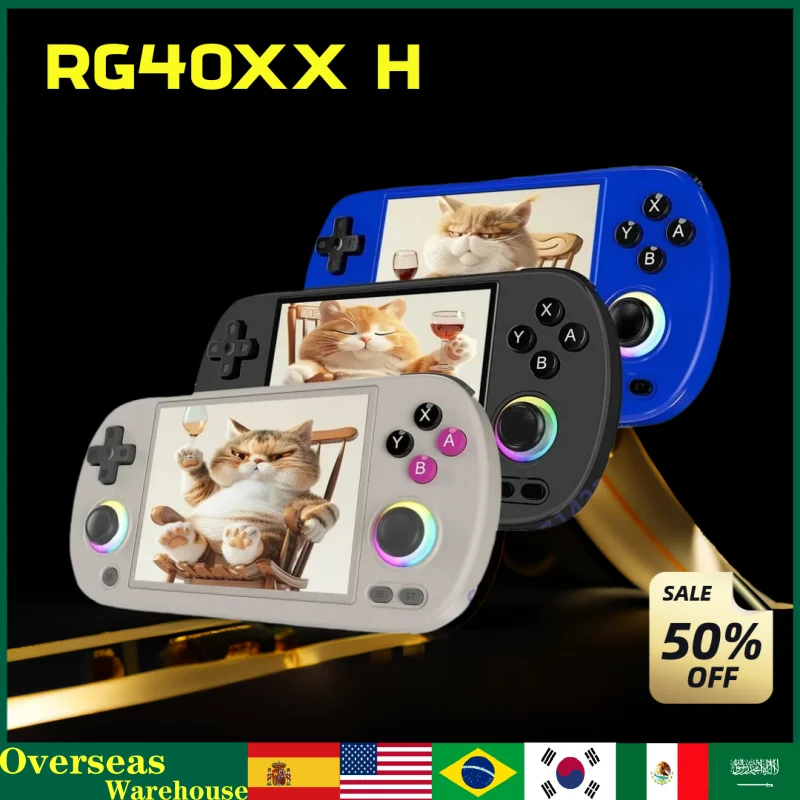 

ANBERNIC RG40XX H Handheld Game Console Linux System Joystick RG40XXH Console Rgb Lighting Effect Video Player 256g 300+psp Game