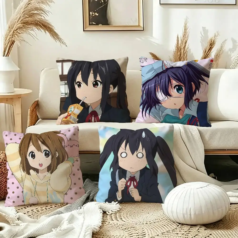 Anime Kawaii Girl K-On Cute Cushion Cover Inches Farmhouse Decor Home Throw Pillow Covers for Couch Decorations
