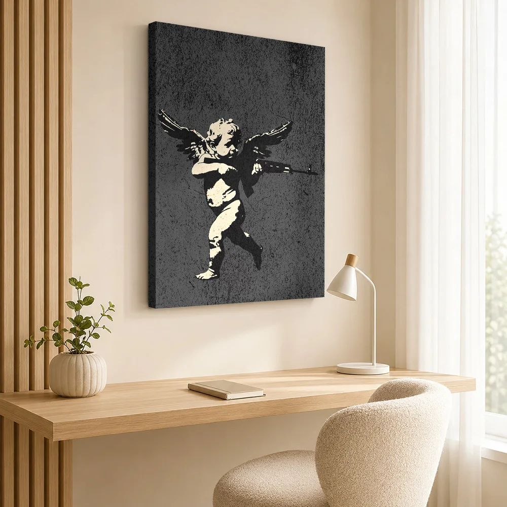 CUPID MACHINE GUN Canvas Print Poster Customized Modern Aesthetic Wall Paintings Decoration for Dining Room Home Ready to Hang