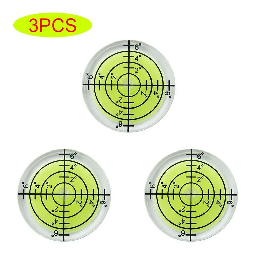 

3 Pieces 32mm Horizontal Bubble Level High Precision Mini Round Circular Leveler Tool for Desktop Wood Work Door