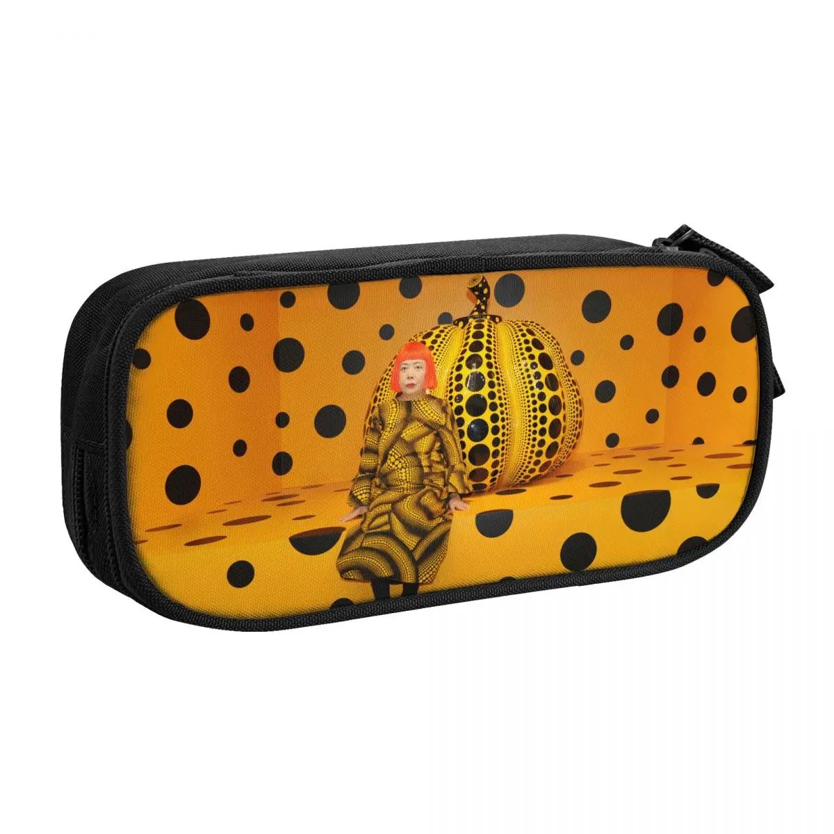 Cute Yayoi Kusama Pumkin Pencil Cases for Boys Gilrs Large Storage Abstract Art Pencil Pouch School Accessories