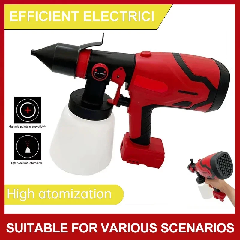 For Milwaukee 800ML Cordless Electric Spray Gun High Power Paint Sprayer Portable Auto Furniture Steel Coating Airbrush