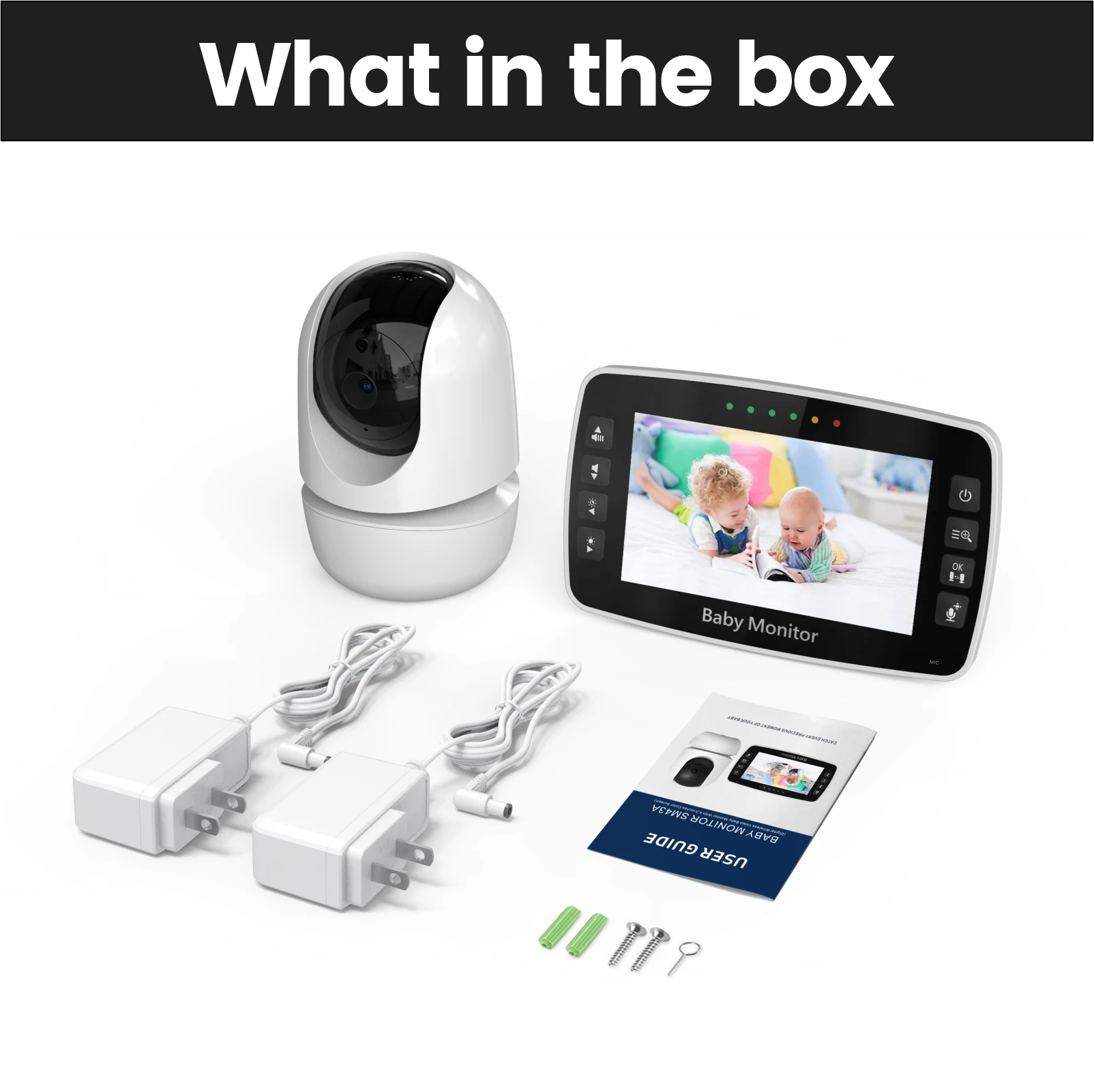 

4,3-дюймовый IPS-экран, беспроводная PTZ-видеоняня, камера безопасности для детской няни, режим VOX, мониторинг температуры, няня