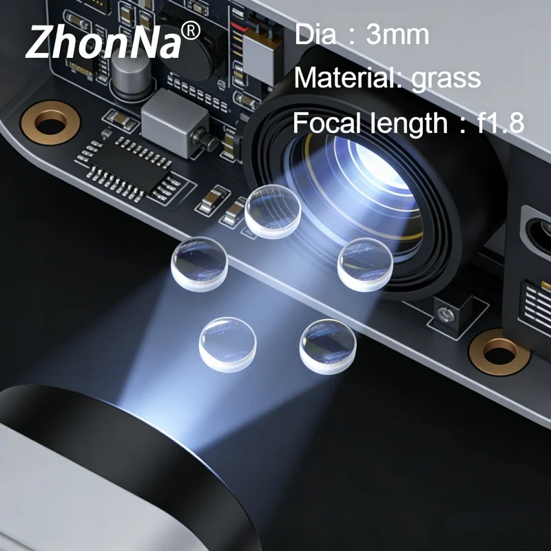3mm Diameter Aspheric Glass Focusing Lens with F1.8 Focal Length for Laser Module Collimating Lens Sheet 2mm Thickness
