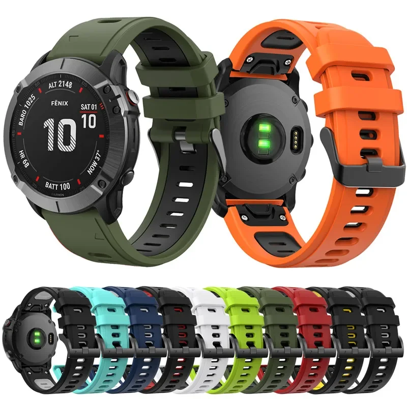 Cinturino in silicone per Garmin Fenix 6X 6 Pro Orologio a sgancio rapido Cinturino da polso facile da montare per Fenix5 5S Plus 3HR fenix6