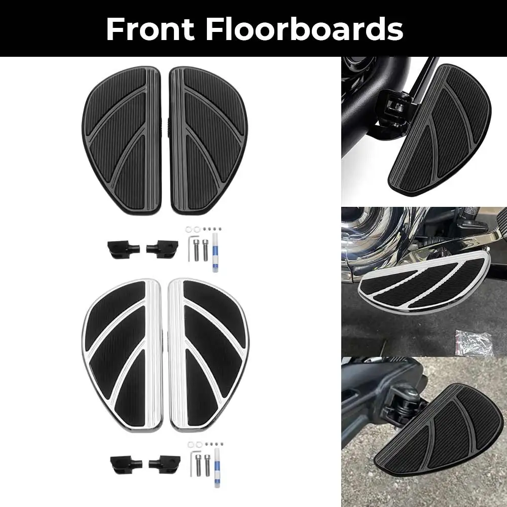 Motorcycle 1 Pair Front Floorboards Black / Chrome Fit For Harley Softail Low Rider S FXLRS 2020 2021 2022 2023 2024 Accessories