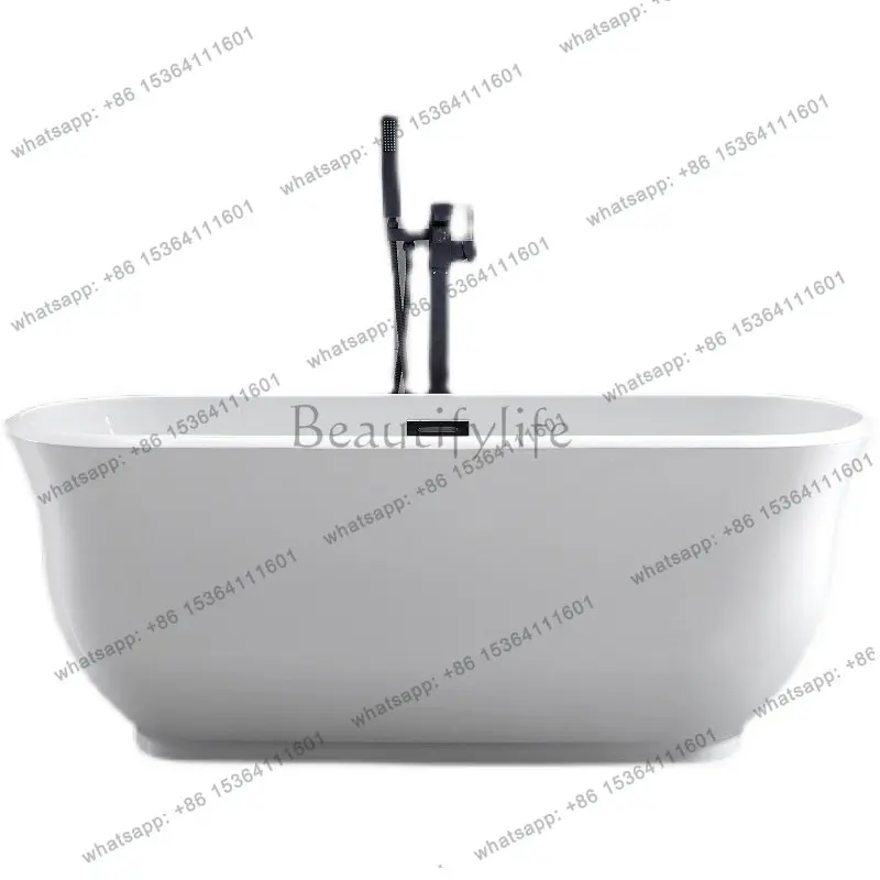 Nordic simple independent acrylic bubble concubine retro French thin edge household bathtub 1 5 1.7 meters