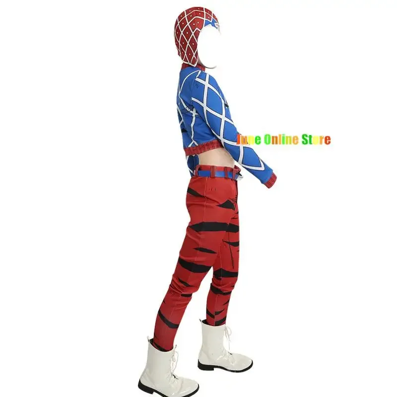 

ss13Adventure Costume Guido Mista Golden Wind Anime Costumes Cotton Highneck Knitted Sweater Tops Top Cosplay