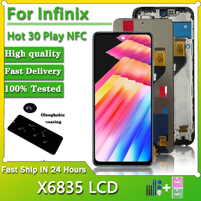 

NewLCD For Infinix Hot 30 Play NFC LCD X6835 X6835B Display Touch Screen Digitizer Assembly For Infinix Hot 30 Play Display