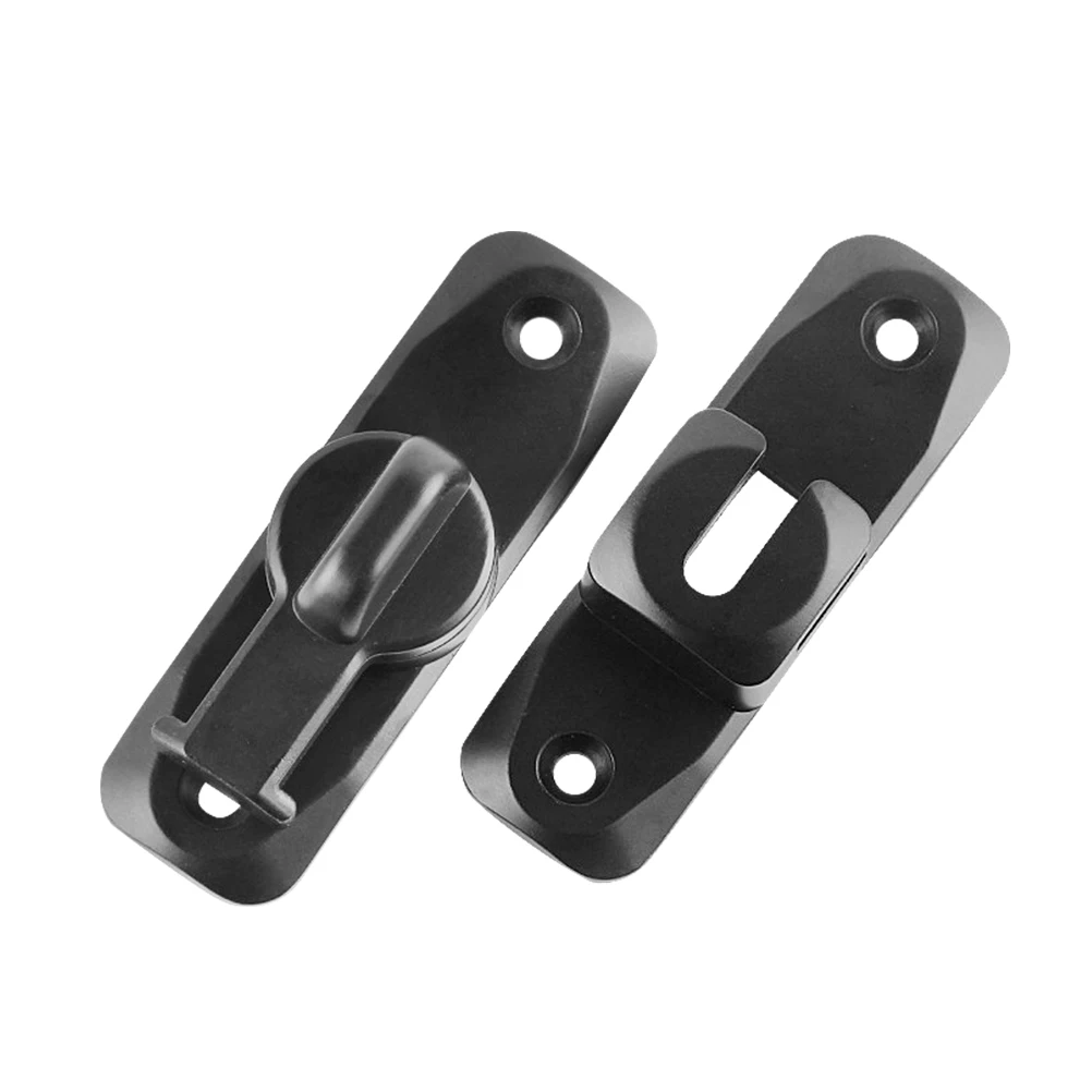 

90 Degree Stainless Steel Latch Bolt Sliding Door Right Angle Buckle Home Gate Security Lock Black 180 Universal Mounting Option