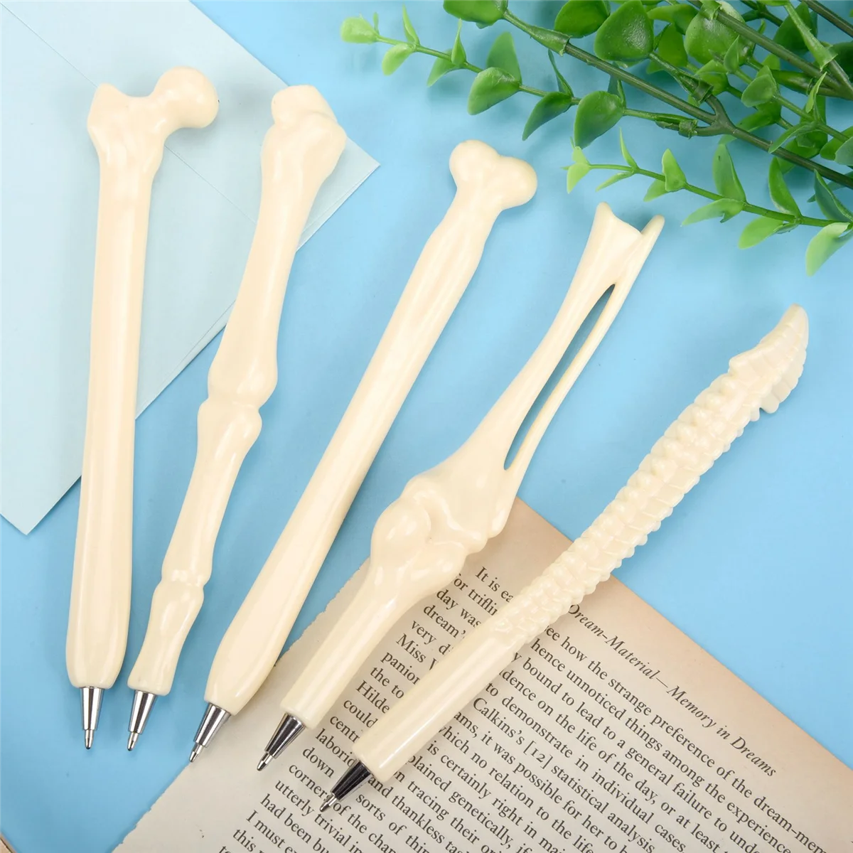 أقلام حبر جاف على شكل عظمي ، مستلزمات كتابة ، هدايا إبداعية ، حبر أزرق ، مستلزمات مدرسية ، جديد ، 50 في اللوت