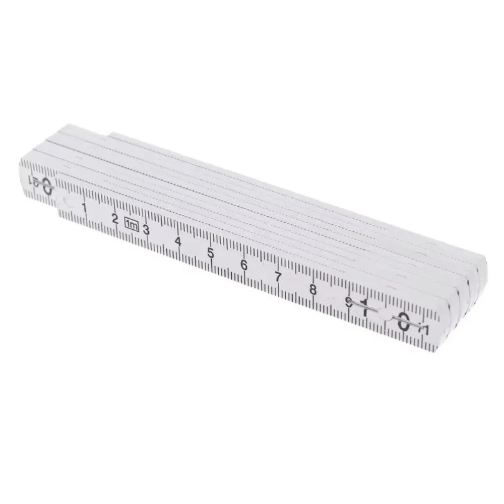Compact Wooden Folding Ruler 1M 2M Plastic Ruler Dual Sided Extended Measuring Stick Woodworking