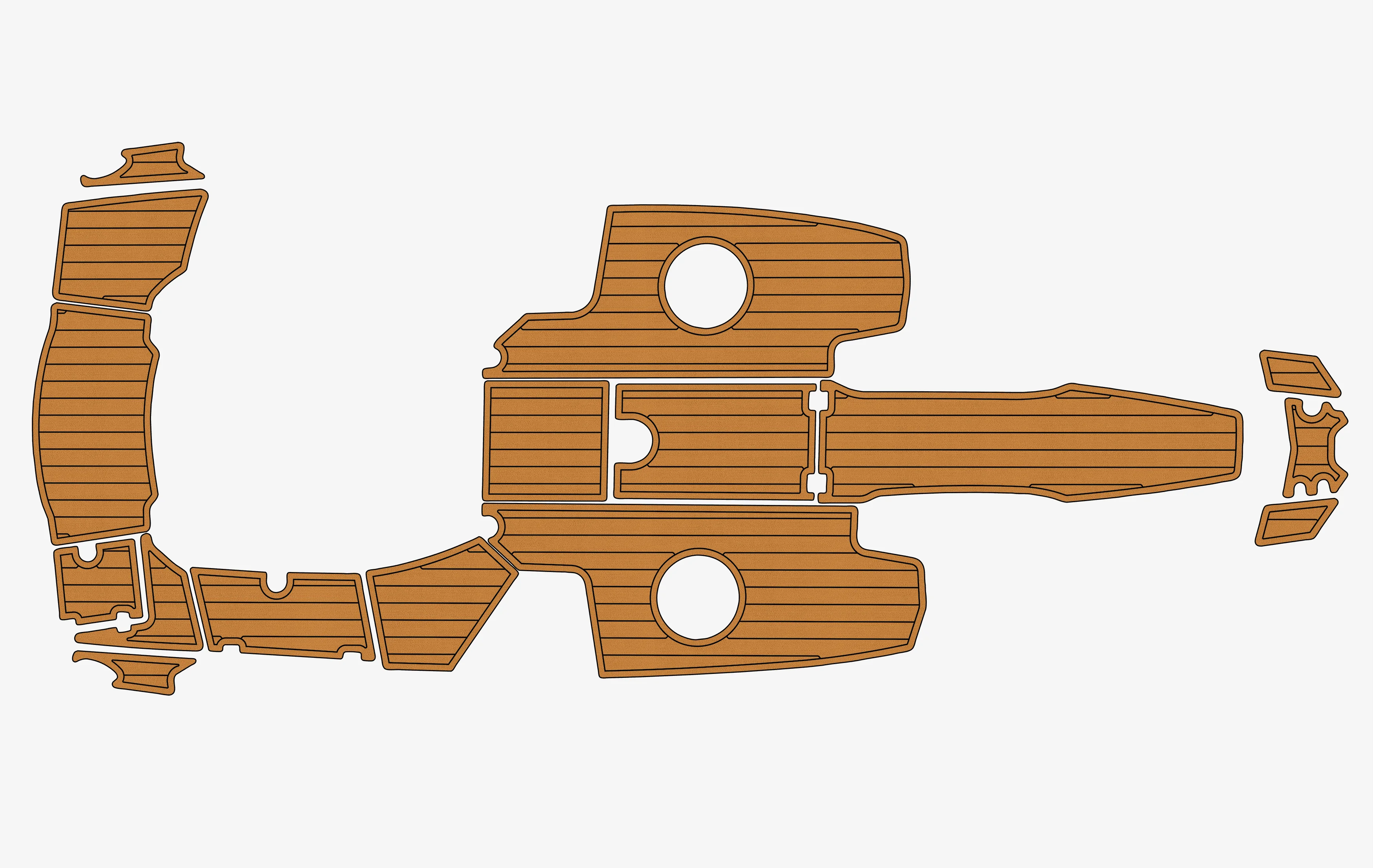 Anti-Skid EVA Faux Teak Self-Adhesive 6mm Boat Decking Pad for 2009-2012 Chaparral 216 SSI Yacht Cockpit Durable Marine Floor