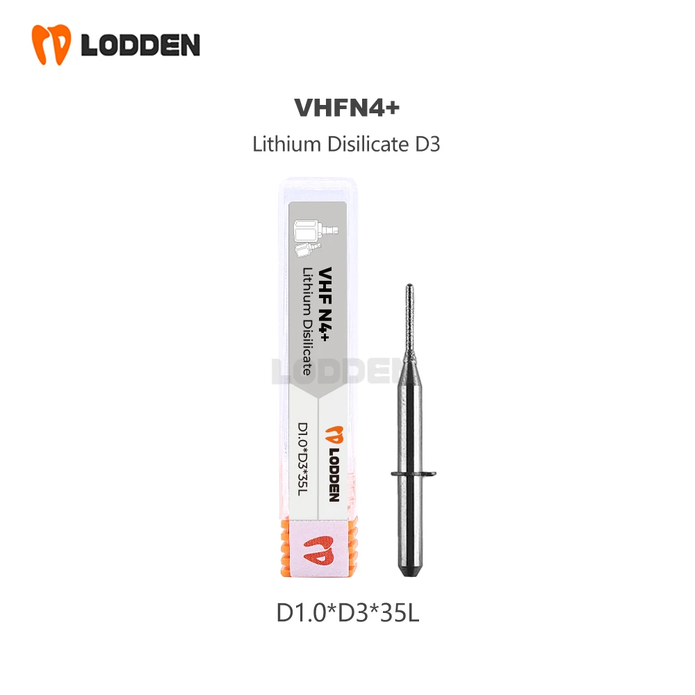 VHF N4+ Dental Emax Milling Burs For Dental Lithium Disilicate Grinding Carborundum coating Drill0.6/1.0/2.4mm L35 Milling Burs - Image 3