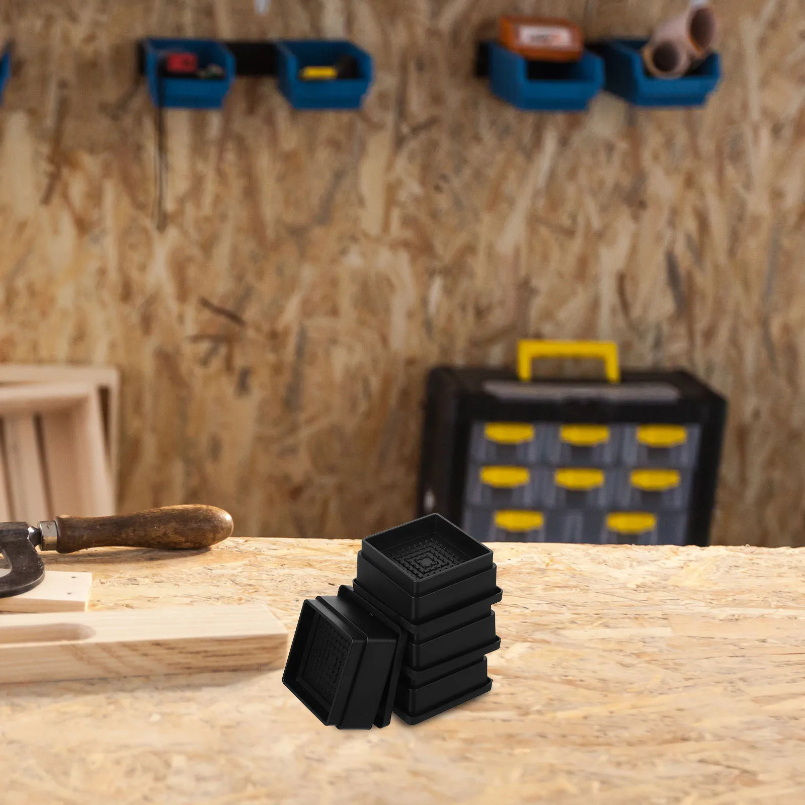 

4Pcs Rubber Furniture Risers Bed Lifters Chair Sofa Non-Slip Stackable Blocks Table Leg Riser Pads Sofa Riser Pad