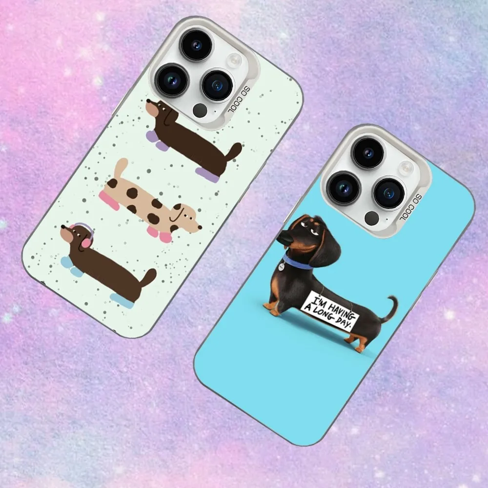 

Cute Dachshund Phone Case For iPhone 16,15,14,13,12,11,Mini,Pro,SE,MAX White Matte Shockproof Cover