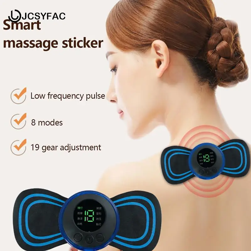 

EMS Mini Portable Electric Pulse Neck Massager Cervical Back Muscle Pain Relief Tool Shoulder Leg Body Massage Relax Cushion