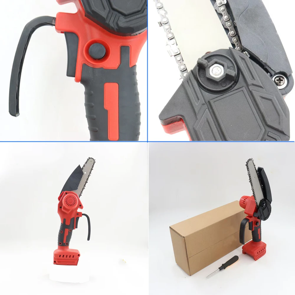 Mini Chainsaw 4/6-Inch Cordless Woodworking Handheld Garden Electric Saw Cutting Power Tool Fit Dewalt/Milwaukee 18V Battery