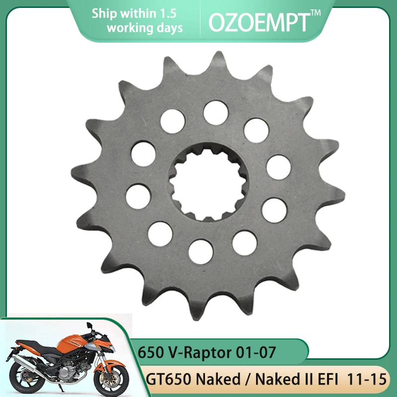 OZOEMPT 525-15T Motorcycle Front Sprocket Apply to 650 Raptor  650 V-Raptor  GT650 Comet  FI   Naked / Naked II EFI  R Comet