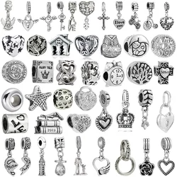 925 placcato argento scava fuori stella stella stella marina Charms perline ciondolo per Pandora braccialetto fai da te collana accessori gioielli regali