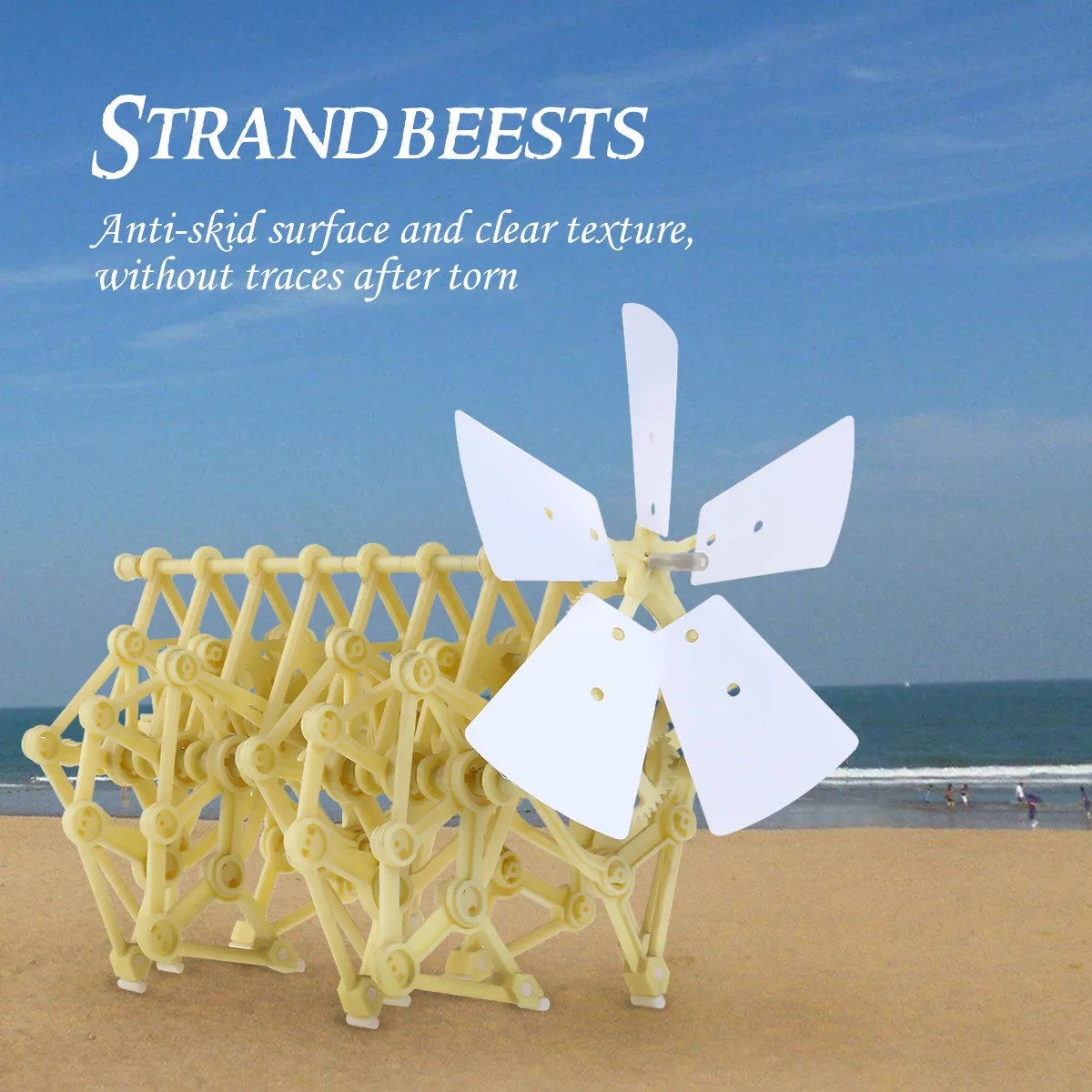 Wind-Powered Strandbeest Robot DIY Assembly Walker Educational Kit 20x13cm Hand-Blown Wind Energy Mechanical Gift