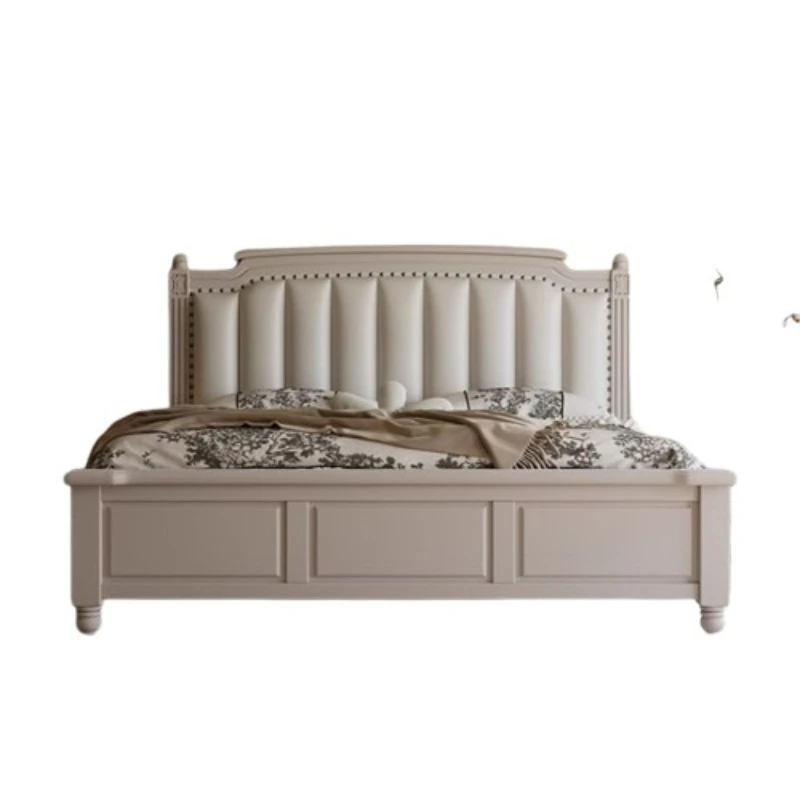 American Double Bed Solid Wood Sleeping Queen Designer Lounge Princess Wedding Bed Art Unique Trendy Muebles Salon Furniture