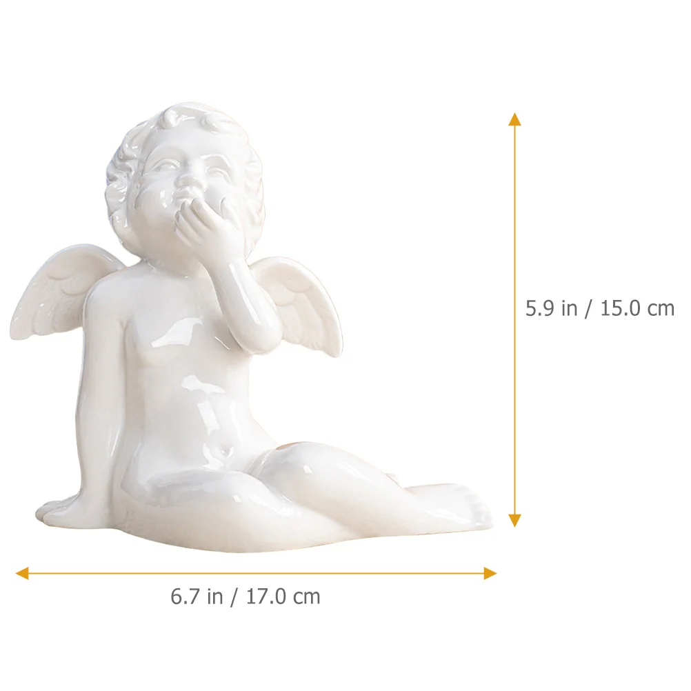 

Ceramic Angel Adornment Creative Style Home Desktop Decoration Wedding Tabletop Christmas Gift Angel Figurines