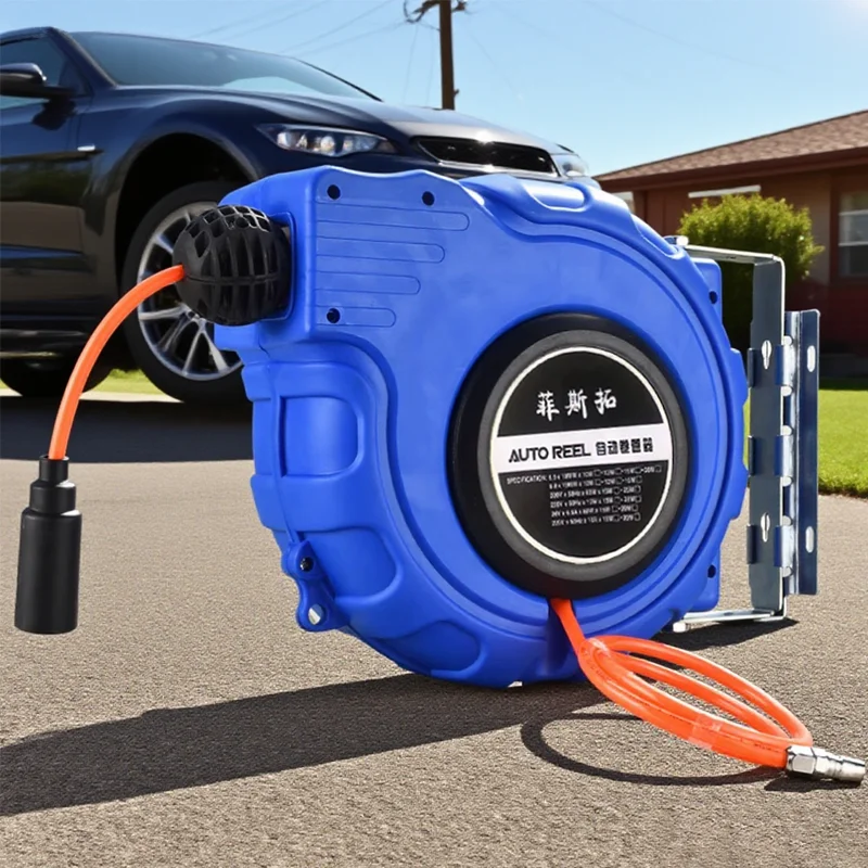 Wall-Mounted Automatic Retractable Air Hose reel Suitable for Air Tools Tire Inflation In Garages Industrial Repair Equip