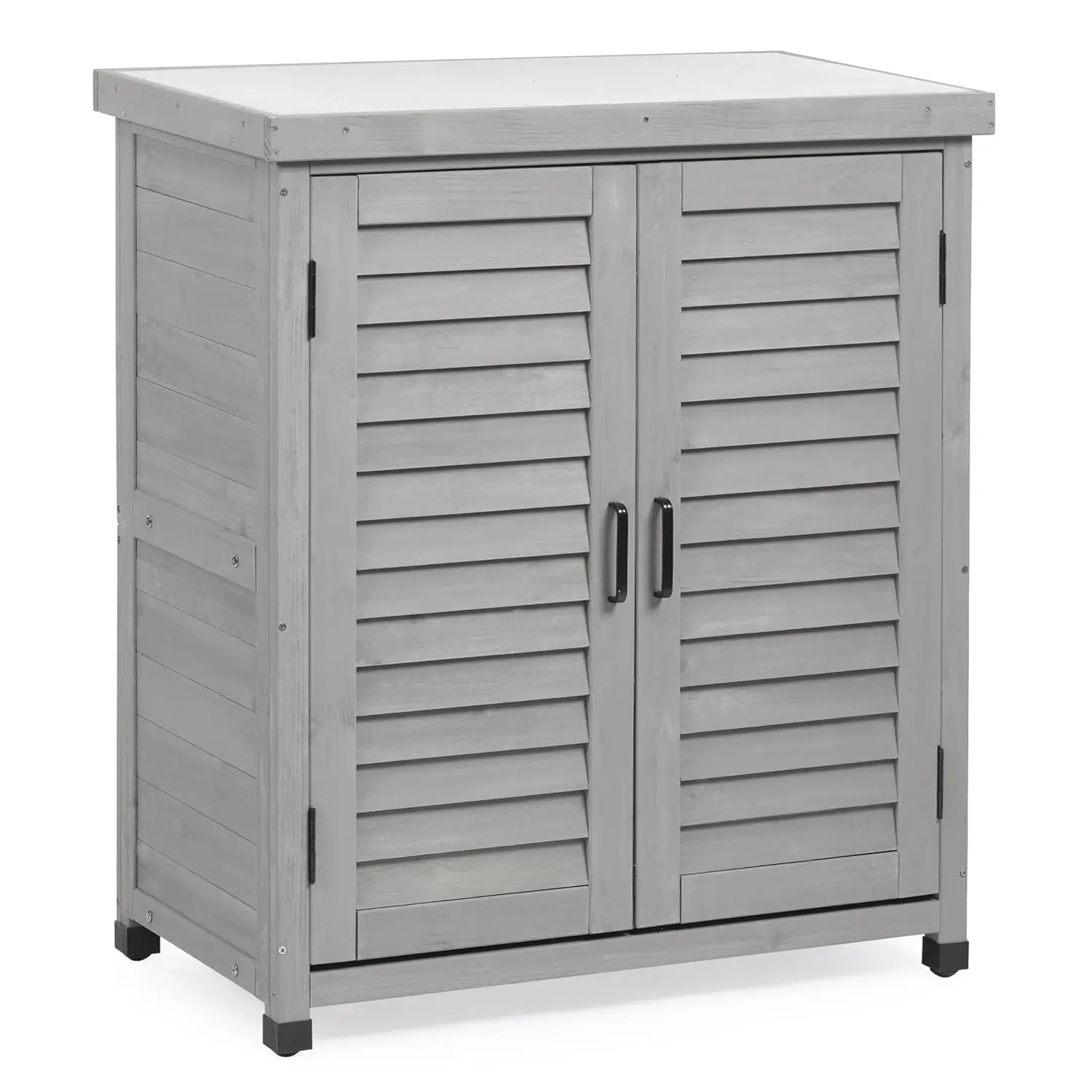 

Outdoor Potting Bench Wood Workstation Storage Cabinet Metal Top Patio Garden 31x17x36 Customized