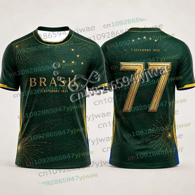 2026 Herren Brasilien Unabhängigkeitstag Fußballtrikot 7. September Patriotisches Fußballshirt Herbstmode Streetwear Damen Herren T-Shirt – Detail 7